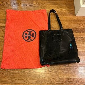 Tory Burch Black Patent Tote